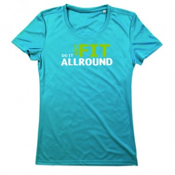 Sportshirt glanzend aqua